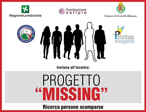 solidarietà persone scomparse presentazione Progetto Missing